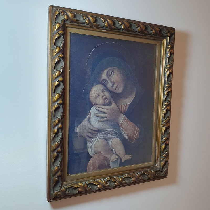 Andrea Mantegna Print - The Virgin and Child - Early Renaissance - Framed H 30cm