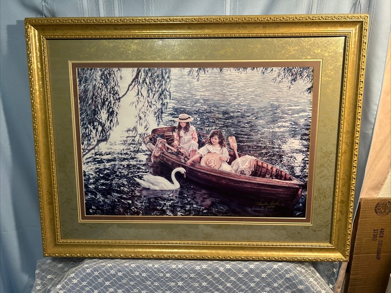 Sandra Kuck "On River Avon" Signed Numbered 305/1900 Museum Mounted White Wood