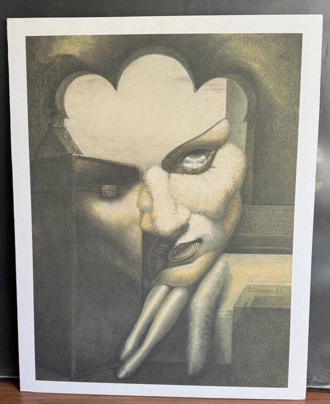 Octavio Ocampo MARLENA Optical Illusion Art PRINT ON FOAMBOARD 19×24” FOAMCORE