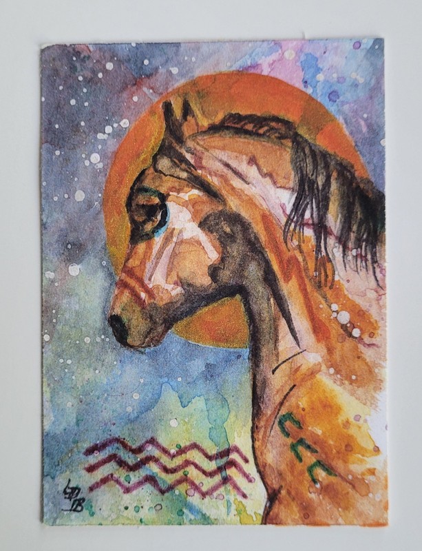 ACEO Print from my watercolor art Horse Limited Edition Signed