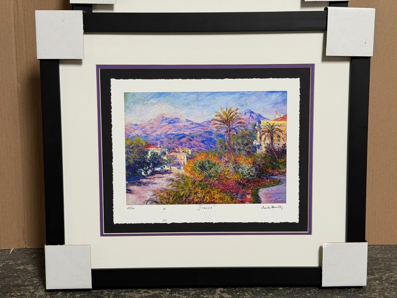 Claude Monet "Strada Romana in Bordighera" Matted and framed lithograph print