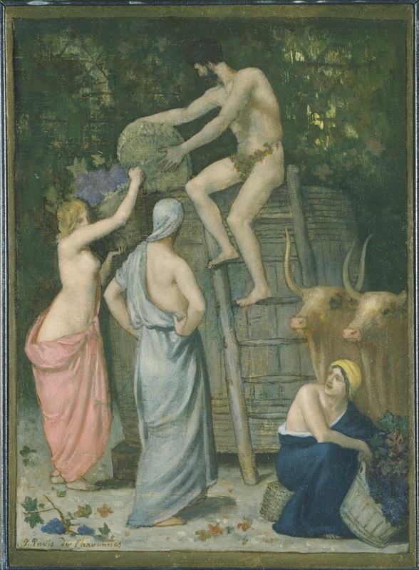 Pierre_Puvis_de_Chavannes_-_The_Wine_Press A1-A4 Poster Art Painting Master Fine