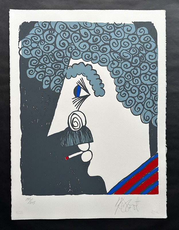 KURT VONNEGUT "Self-Portrait #1" Signed Limited Ed Silkscreen Print #195 of 235