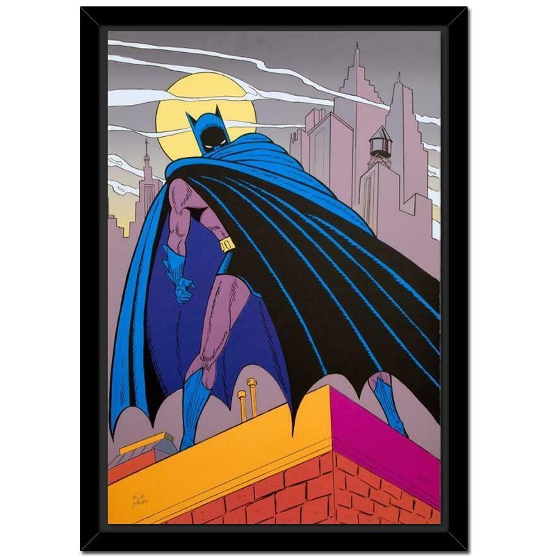 Bob Kane Batman Over Gotham FRAMED Hand Signed Ltd Ed. Original Lithograph, COA