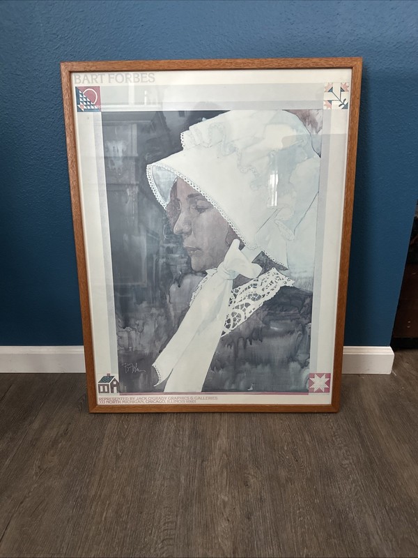 Amish Girl by Bart Forbes 23” X 30”Professionally Framed Poster From The 1980s