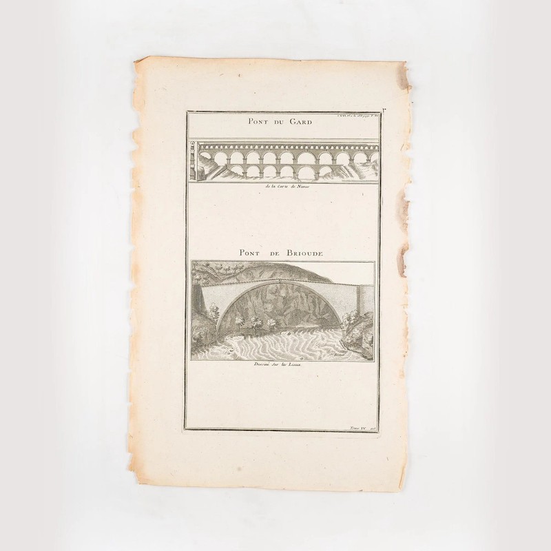 Antique 1719 Engraving – Pont du Gard – from L’Antiquité Expliquée et Représent