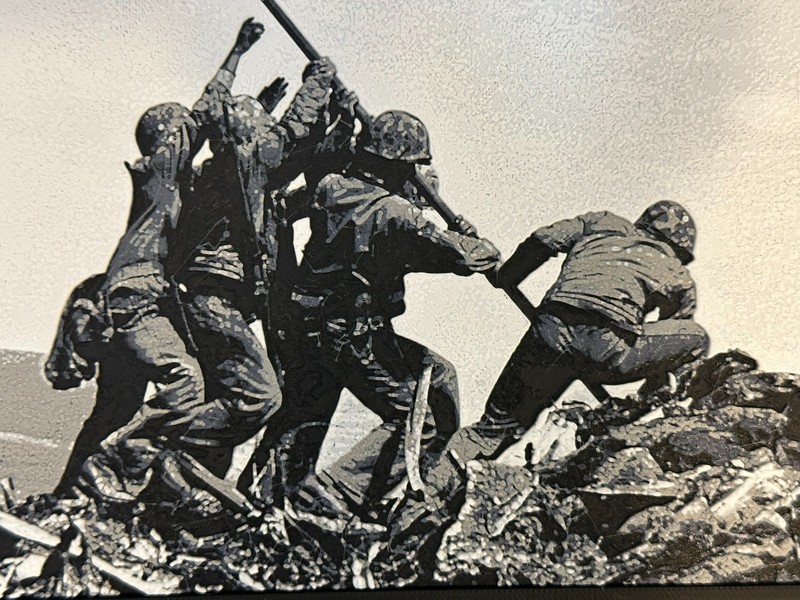 Flag Raising on Iwo Jima 3d Image - Up to 12.25 Inches - Wall Hanger Included gallery