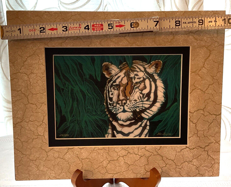 Kae Taylor TIGER Batik Art Print w/ 8"x10" Mat Signed & Numbered #52/450 gallery